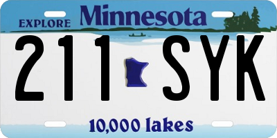 MN license plate 211SYK