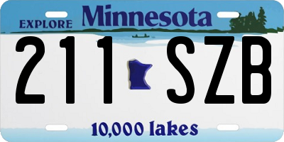MN license plate 211SZB