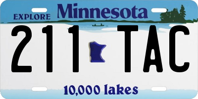 MN license plate 211TAC
