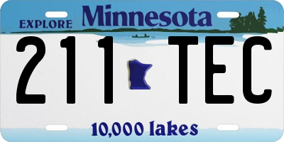 MN license plate 211TEC