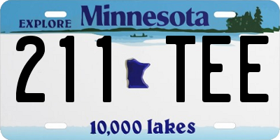 MN license plate 211TEE