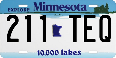 MN license plate 211TEQ