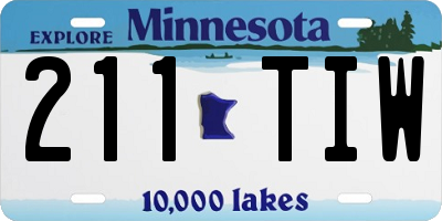 MN license plate 211TIW