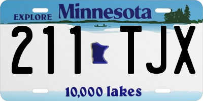MN license plate 211TJX