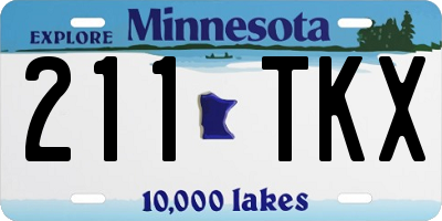MN license plate 211TKX