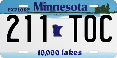 MN license plate 211TOC