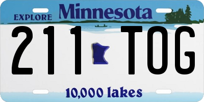 MN license plate 211TOG