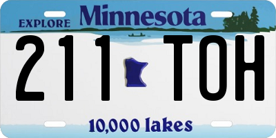 MN license plate 211TOH