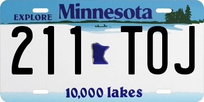 MN license plate 211TOJ