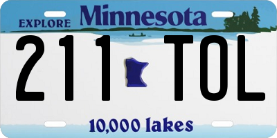 MN license plate 211TOL