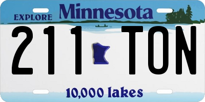 MN license plate 211TON