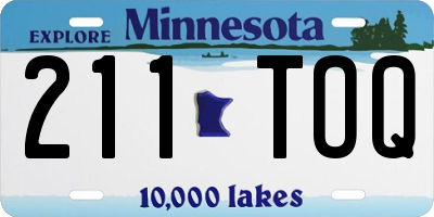 MN license plate 211TOQ