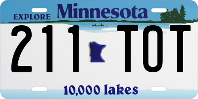 MN license plate 211TOT