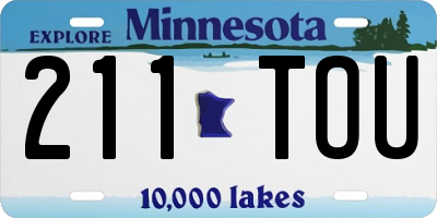 MN license plate 211TOU
