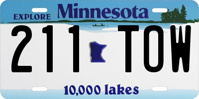 MN license plate 211TOW