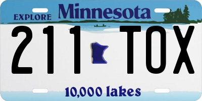 MN license plate 211TOX