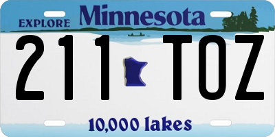 MN license plate 211TOZ