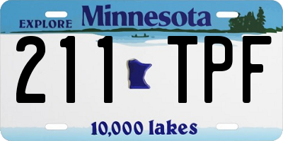 MN license plate 211TPF