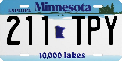 MN license plate 211TPY