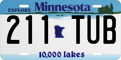 MN license plate 211TUB
