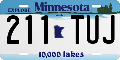 MN license plate 211TUJ