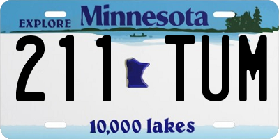 MN license plate 211TUM