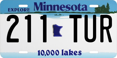 MN license plate 211TUR