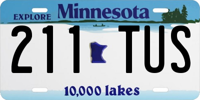 MN license plate 211TUS