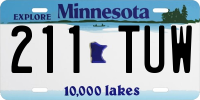 MN license plate 211TUW