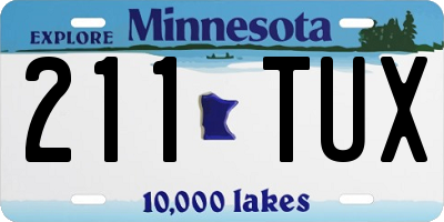 MN license plate 211TUX