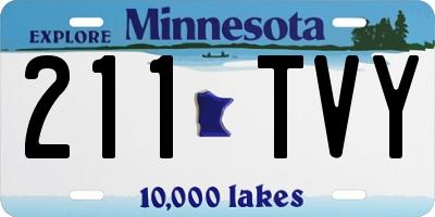 MN license plate 211TVY