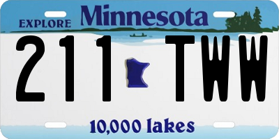 MN license plate 211TWW