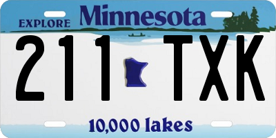MN license plate 211TXK