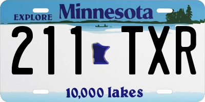 MN license plate 211TXR