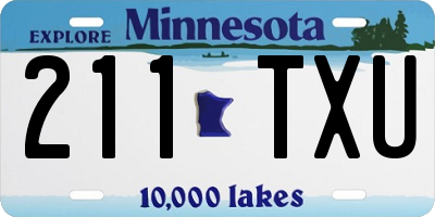 MN license plate 211TXU