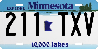 MN license plate 211TXV