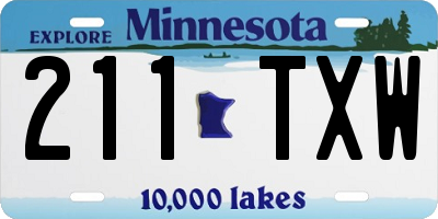 MN license plate 211TXW