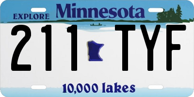 MN license plate 211TYF