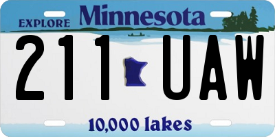 MN license plate 211UAW