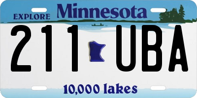 MN license plate 211UBA