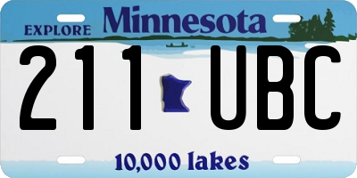 MN license plate 211UBC