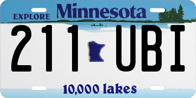 MN license plate 211UBI