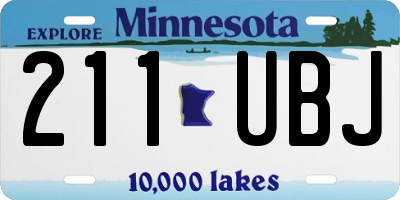 MN license plate 211UBJ