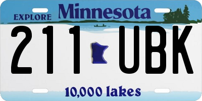 MN license plate 211UBK