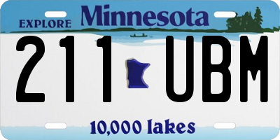 MN license plate 211UBM