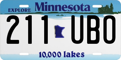 MN license plate 211UBO
