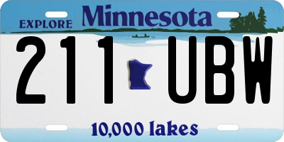 MN license plate 211UBW