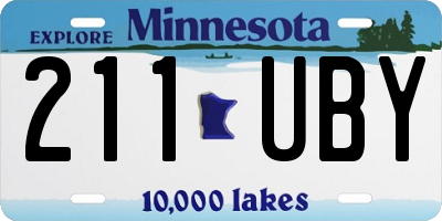 MN license plate 211UBY