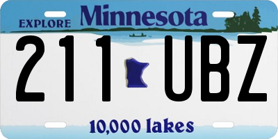 MN license plate 211UBZ