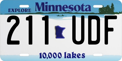 MN license plate 211UDF